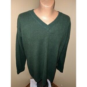 Reborn J Green  V-Neck Sweater Knit Womens Large Oversized